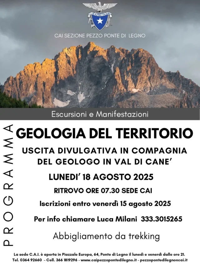 ESCURSIONE GEOLOGICA ALLA SCOPERTA DELLA VAL DI CANÈ 🏔
Una bellissima uscita divulgativa per ammirare da vicino le bellezze del nostro territorio e comprenderlo in chiave geologica grazie all'aiuto di un esperto!
Vi aspettiamo lunedì 18 agosto 🥾
#cai #caipezzopontedilegno #clubalpinoitaliano #escursionedivulgativa #geologia #outdoor #ourdoorphotography #trekkinglovers #trekking